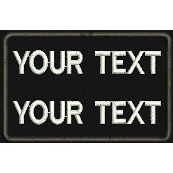 Lan Stang Airsoft Morale Patch 1 Custom 2 Lines Embroidered Name Tag Personalized Name Patch Size 2Wx3H inches (BLACK)