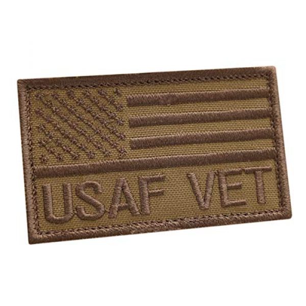 LEGEEON Airsoft Morale Patch 1 LEGEEON Coyote Brown USAF Veteran Vet 2x3.25 US Air Forces Morale Tactical Hook&Loop Cap Patch