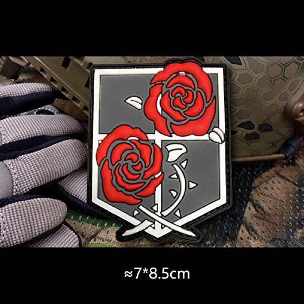 Morton Home Airsoft Morale Patch 2 Morton Home Attack on Titan Military Hook Loop Tactics Morale PVC Patch (Garrison Regiment Large Military)