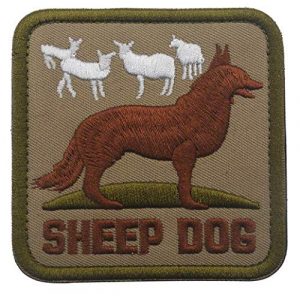 Tactical Embroidery Patch Airsoft Morale Patch 1 Sheep Dog Tactical Embroidery Patch Hook & Loop Morale Patch Military Patch for Clothing Accessory Backpack Armband (color2)