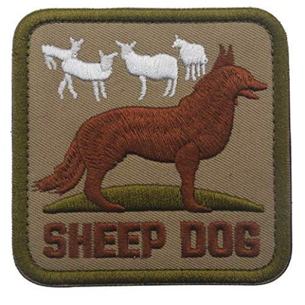 Tactical Embroidery Patch Airsoft Morale Patch 1 Sheep Dog Tactical Embroidery Patch Hook & Loop Morale Patch Military Patch for Clothing Accessory Backpack Armband (color2)