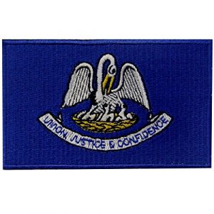 EmbTao Airsoft Morale Patch 1 Louisiana State Flag Embroidered Emblem Iron On Sew On LA Patch