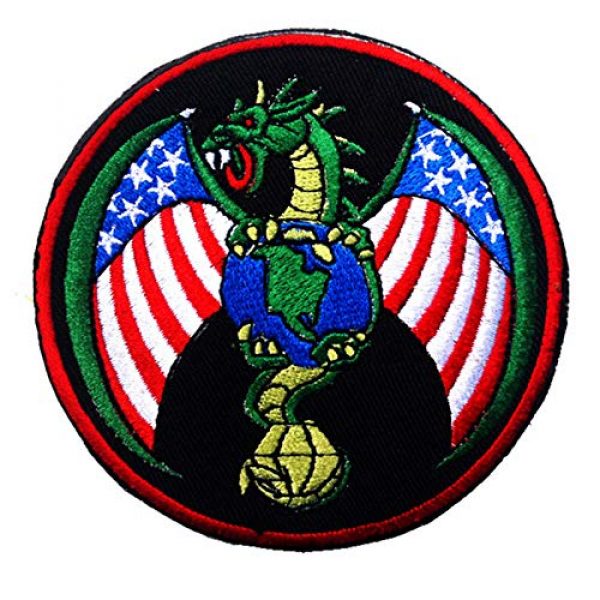 Minason Airsoft Morale Patch 1 US AIR Force Dragon Flag Morale Tactical Patch Embroidered Applique Attachment Fastener Hook & Loop on Tactical Hat Bags Jackets and Gear