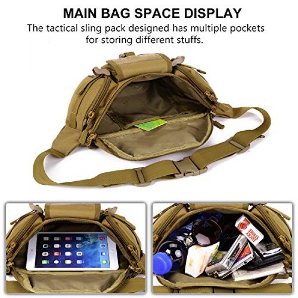 Protector Plus Tactical Pouch 6 Protector Plus Tactical Fanny Pack Military Running Waist Bag Sling Hip Belt MOLLE Army Lumbar Gear Pocket (Patch Included)