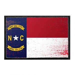 P PULLPATCH Airsoft Morale Patch 1 North Carolina State Flag - Color - Distressed Morale Patch | Hook and Loop Attach for Hats, Jeans, Vest, Coat | 2x3 in | by Pull Patch