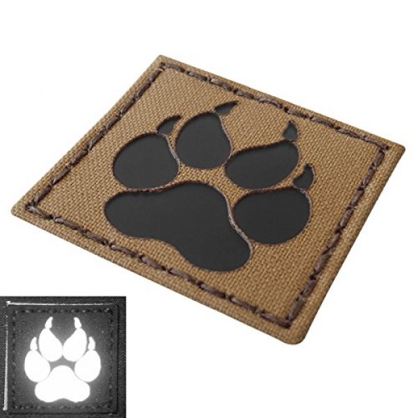 Tactical Freaky Airsoft Morale Patch 5 Coyote Brown Tan Infrared IR K9 Dog Handler Paw K-9 2x2 Tactical Morale Touch Fastener Patch
