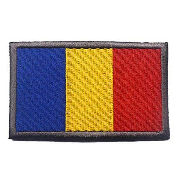 Tactical Embroidery Patch Airsoft Morale Patch 2 2pcs Romania Flag Embroidery Patch Military Tactical Morale Patch Badges Emblem Applique Hook Patches for Clothes Backpack Accessories