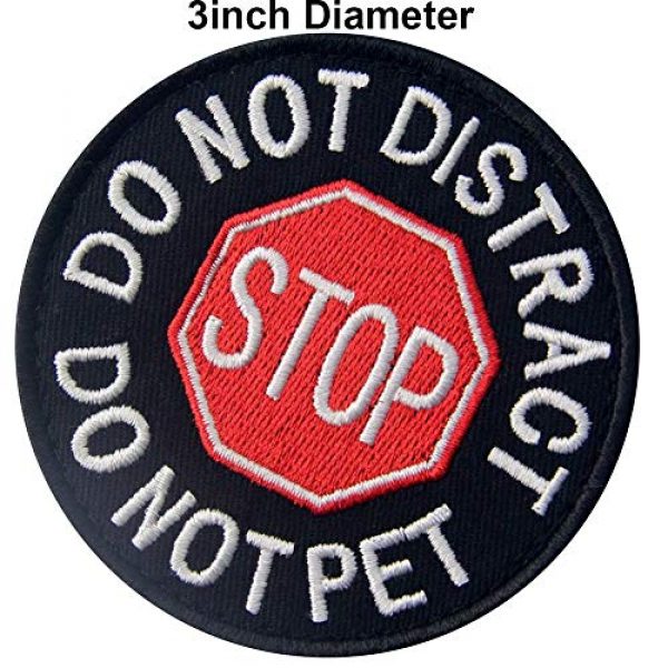 ODSP Airsoft Morale Patch 3 ODSP Service Dog Stop Do Not Distract Do Not Pet Emblem Embroidered Fastener Hook & Loop Tactical Morale Patch for Harness Vest 3 inches Wide by 3 inches Tall Pack of 2
