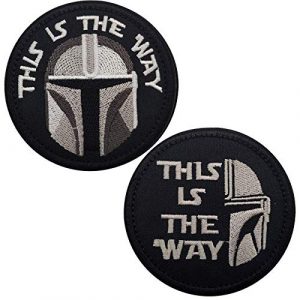 APBVIHL Airsoft Morale Patch 1 This is The Way Mandalorian Morale Patch, Fastener Hook and Loop Backing Tactical Military Embroidered Fabric Patches for Clothes Hat Backpack, 3.15 Inch, Bundle 2 Pieces