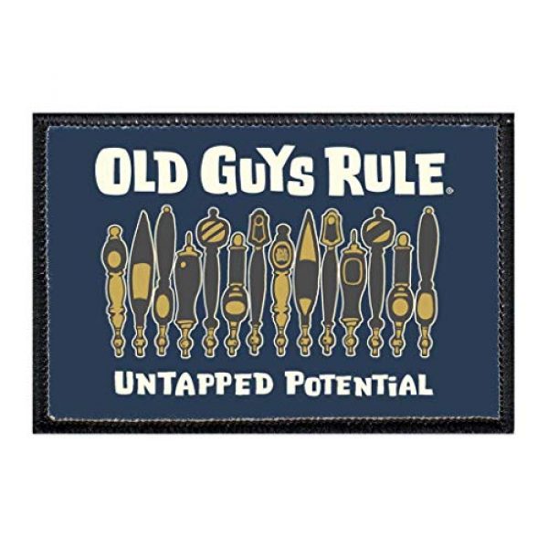 OLD GUYS RULE Airsoft Morale Patch 3 OLD GUYS RULE BBQ & Beer Morale Patches by Pull Patch | Set of 3 | Easy Hook and Loop Attach to Hats, Jeans, Vest, Coat | 2x3 inches | Low Profile, Enclosed Border | Gift for Dad, Husband