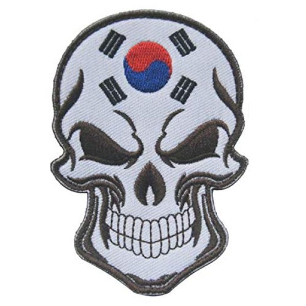 Tactical Embroidery Patch Airsoft Morale Patch 1 Korea Flag Halloween Skull Tactical Embroidery Patch Hook & Loop Morale Patch Military Patch for Clothing Accessory Backpack Armband