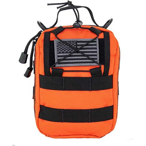 LINE2design Tactical Pouch 6 LINE2design Complete Survival Kit - EMS EMT Emergency Response Fully Stocked Tactical Molle Bag - Advanced First Aid Medical Supplies - Heavy Duty Outdoor Gear EDC IFAK Pouch Stop Bleeding Kit Orange