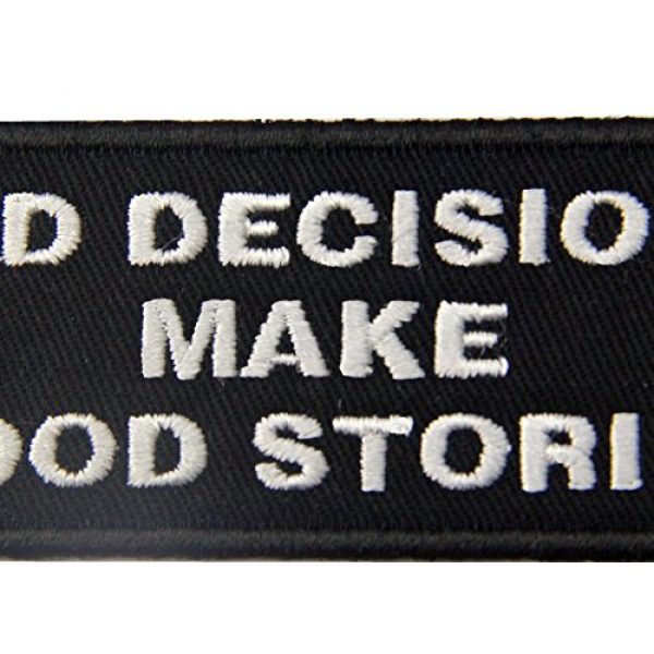 EmbTao Airsoft Morale Patch 2 Bad Decisions Make Good Stories Tactical Patch Embroidered Morale Applique Iron On Sew On Emblem
