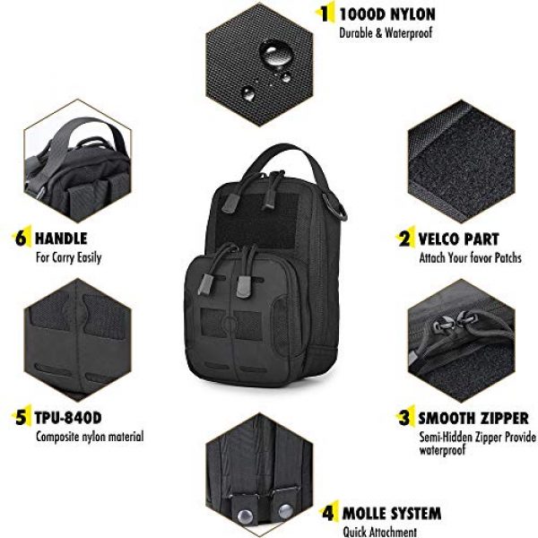 LIVANS Tactical Pouch 6 LIVANS Tactical Essential Pouch, EDC Tool Pouches Daily Carry EMT Organizer Admin Waist Bag Utility Pack Tool Holder with Shoulder STRP