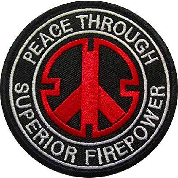 Embroidery Patch Airsoft Morale Patch 1 Peace Through Superior Firepower Military Hook Loop Tactics Morale Embroidered Patch