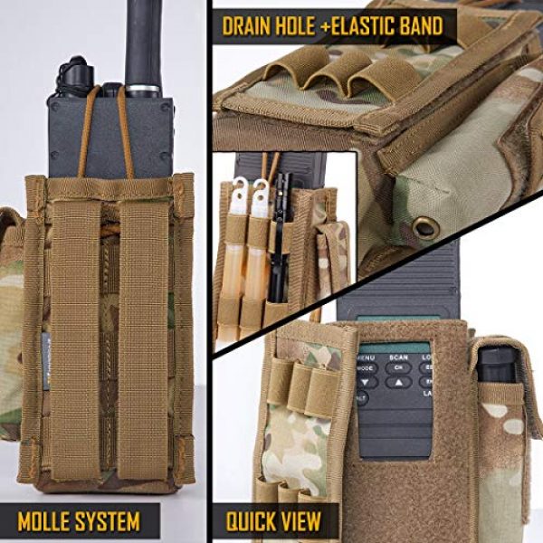IDOGEAR Tactical Pouch 4 IDOGEAR Tactical Radio Pouch Molle Radio Holder for Walkie Talkies PRC 148 / 152 Radio Airsoft Military Outdoor Sports 500D Nylon