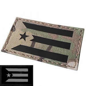 Tactical Freaky Airsoft Morale Patch 1 Multicam Infrared IR Puerto Rico Cuba Flag 3.5x2 IFF Tactical Morale Fastener Patch