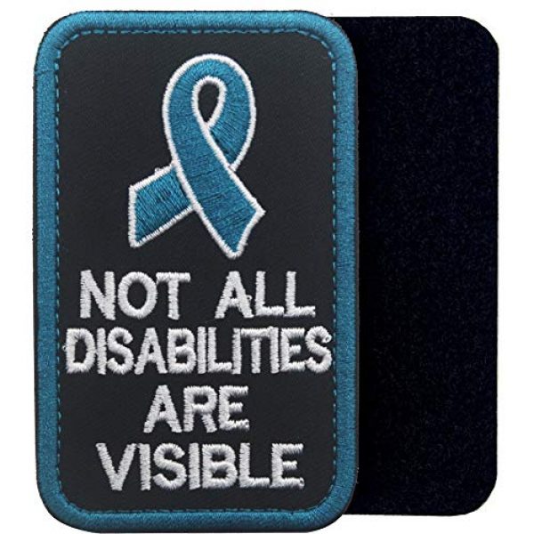ODSP Airsoft Morale Patch 7 Service Dog No Touch No Talk Warning, Not All Disabilities are Visible, I'm Working for Her Tactical Military Morale Badge Embroidered Patches Appliques with Fastener Hook Loop Backing