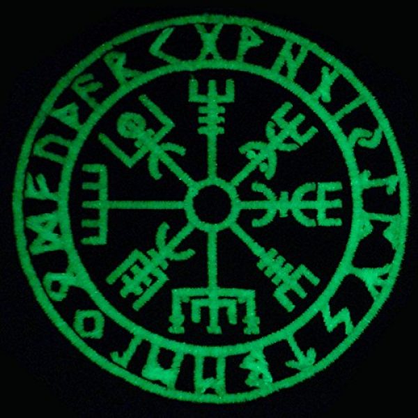 LEGEEON Airsoft Morale Patch 3 LEGEEON Glow Dark Vegvisir Viking Compass Norse Rune Morale Tactical Touch Fastener Patch