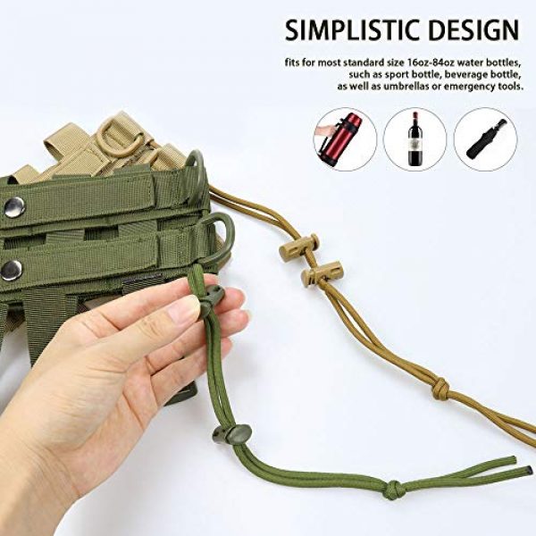 POMER Tactical Pouch 4 POMER Tactical Drawstring Molle Water Bottle Holder Tactical Pouch - Drawstring Open Top & Mesh Bottom Travel Water Bottle Bag