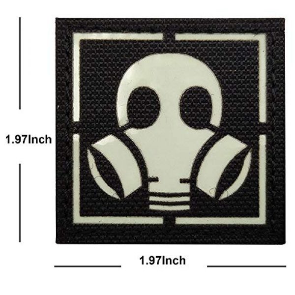 ODSP Airsoft Morale Patch 6 3 Pack Glow Dark Gas Mask Patches Stickers Chemicals Resident Evil Military Morale Tactical Badges Appliques with Hook and Loop Fastener Backing