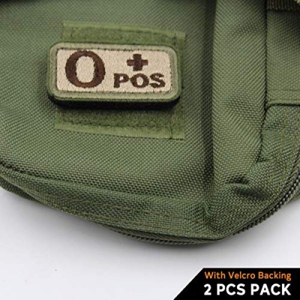 EJG Airsoft Morale Patch 2 EJG 2-Piece Tactical Blood Type Velcro Patch, Various Styles in Embroidery & PVC, O+ O- Positive Negative, 2"x1" Military Medic Navy Army Morale Patch for Tactical Gear Battle Uniform (Style 03)