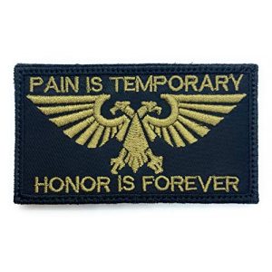 Almost SGT Airsoft Morale Patch 1 Warhammer 40K Aquila Pain is Temporary Honor is Forever - Funny Tactical Military Morale Embroidered Patch Hook Backing
