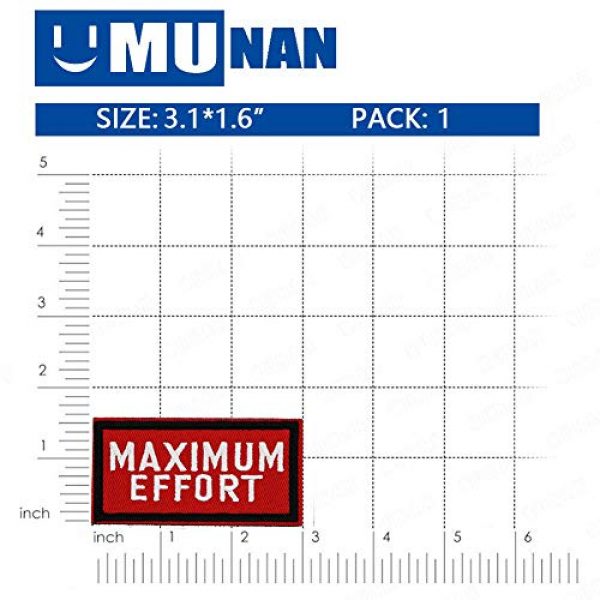 MUNAN Airsoft Morale Patch 2 2 PC Maximum Effort Tactical Patch Tactical Military Embroidery Badge Hook and Loop Fastern Patches (Red+Wine Red