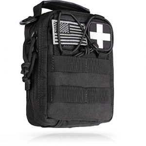 WYNEX Tactical Pouch 1 WYNEX Tactical Molle EMT Pouch, Medical First Aid Pouch EDC Commuter Bag Military IFAK Utility Pouch Rescue Gear Organizer for Hiking, Include USA Patch and Red Cross Patch