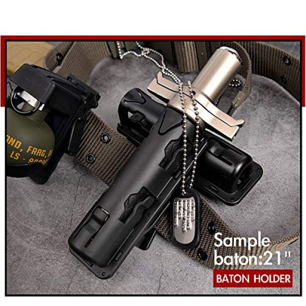 LIVANS Tactical Pouch 7 LIVANS Baton Holder for Duty Belt, Baton Holster for Duty Belt Baton Holder fit 16-21 inch Expandable Baton with 360 Degree Swivel and Clip-On Plain (Black)
