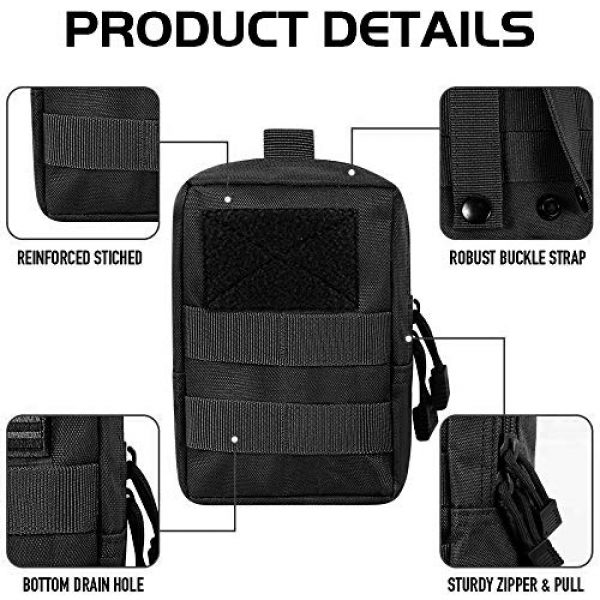Gogoku Tactical Pouch 6 Gogoku Car Backseat Organizer Tactical Molle Panel Seat Back Protector Cover with Molle Pouch