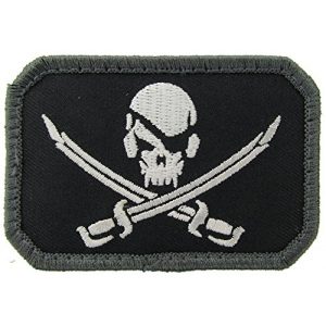 MilSpec Monkey Airsoft Morale Patch 1 Pirate Skull Morale Patch (BLACK)