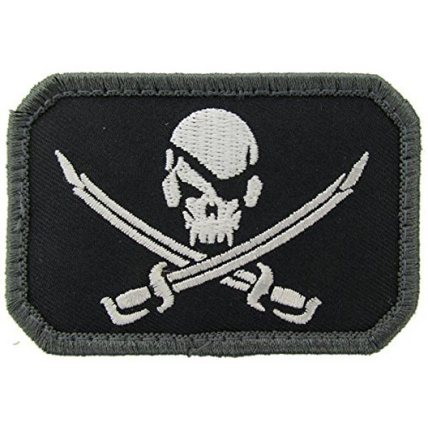 MilSpec Monkey Airsoft Morale Patch 1 Pirate Skull Morale Patch (BLACK)