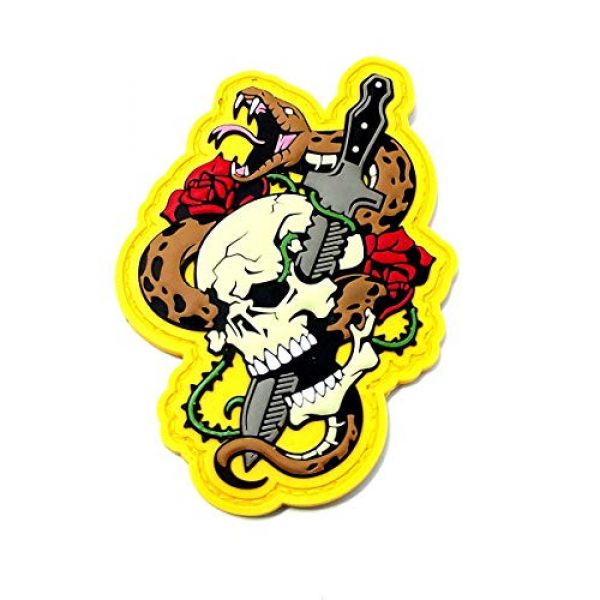 Milspec Airsoft Morale Patch 1 Milspec Monkey - Skull Snake - PVC Morale Patch - Full Color