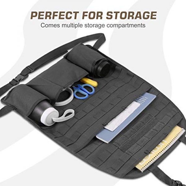 Gogoku Tactical Pouch 3 Gogoku Car Backseat Organizer Tactical Molle Panel Seat Back Protector Cover with Molle Pouch