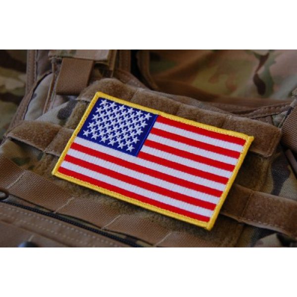 Empire Tactical USA Airsoft Morale Patch 1 Large 3x5 Inch Color Tactical Us USA Flag (Hook/Loop) Patch
