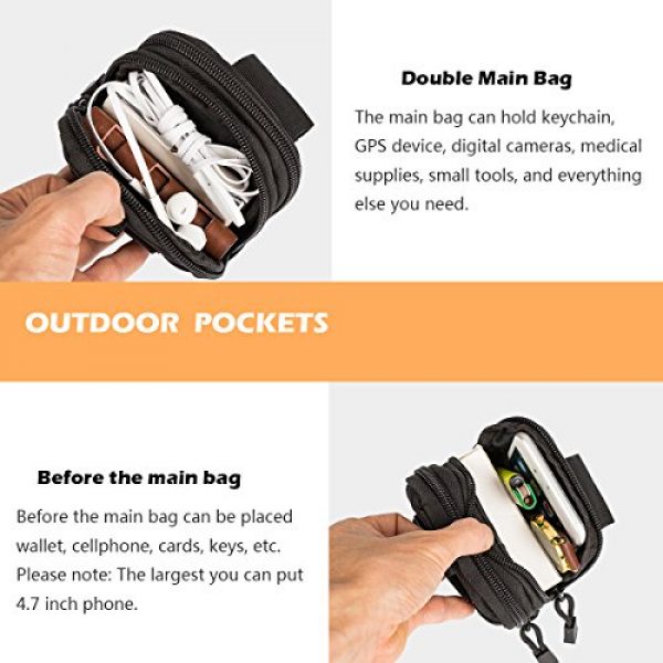 IronSeals Tactical Pouch 3 IronSeals Tactical Molle Pouch Compact EDC Utility Gadget Waist Bag Pack with Cell Phone Holster for 4"-5.7" Phone