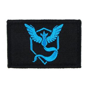 Morale Tags Airsoft Morale Patch 1 Pokemon Go Team Mystic Hook and Loop Fully Embroidered Morale Tags Patch (Black)