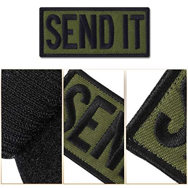 Syhood Airsoft Morale Patch 4 3 Pieces Send It Embroidered Patch with Hook and Loop Fastener Backing Tactical Applique Uniform Patch Funny Military Patch for Caps Bags Vests Uniforms, 3 Colors