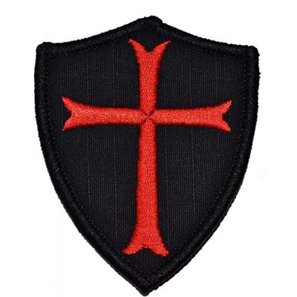 TrendyLuz Airsoft Morale Patch 1 TrendyLuz Knights Templar Cross Shield Military Morale Tactical Embroidered Hook & Loop Patch