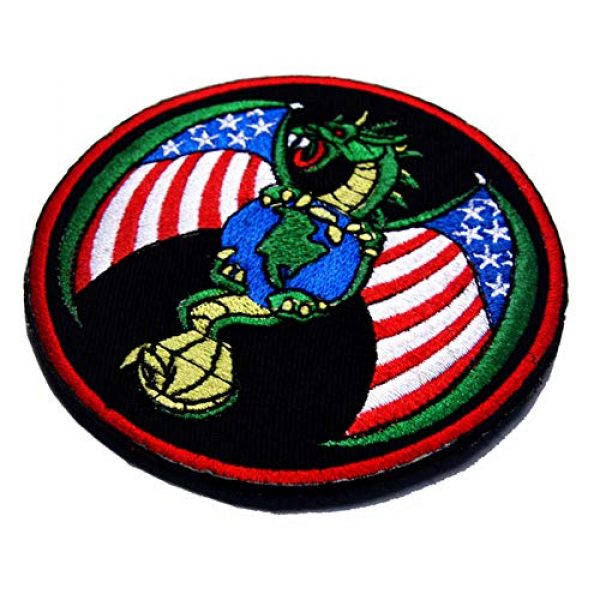 Minason Airsoft Morale Patch 2 US AIR Force Dragon Flag Morale Tactical Patch Embroidered Applique Attachment Fastener Hook & Loop on Tactical Hat Bags Jackets and Gear