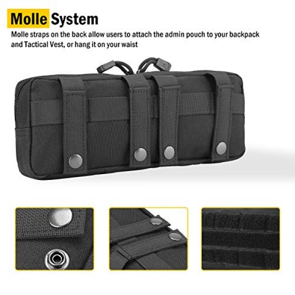 Kosse Tactical Pouch 6 Kosse Tactical Admin Pouch, Versatile Molle Admin Pouch EDC Carry Bag Multi-Purpose Tool Holder for Magazine, Map and Other Small Tools