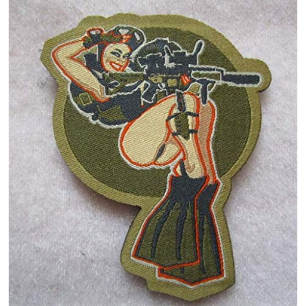 Embroidered Patch Airsoft Morale Patch 1 Dive Girl Marine USA Navy Seals Pinup Sailor 3D Tactical Patch Military Embroidered Morale Tags Badge Embroidered Patch DIY Applique Shoulder Patch Embroidery Gift Patch