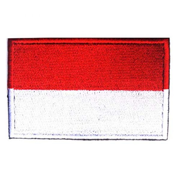 Tactical Embroidery Patch Airsoft Morale Patch 1 Indonesia Flag Embroidery Patch Military Tactical Morale Patch Badges Emblem Applique Hook Patches for Clothes Backpack Accessories