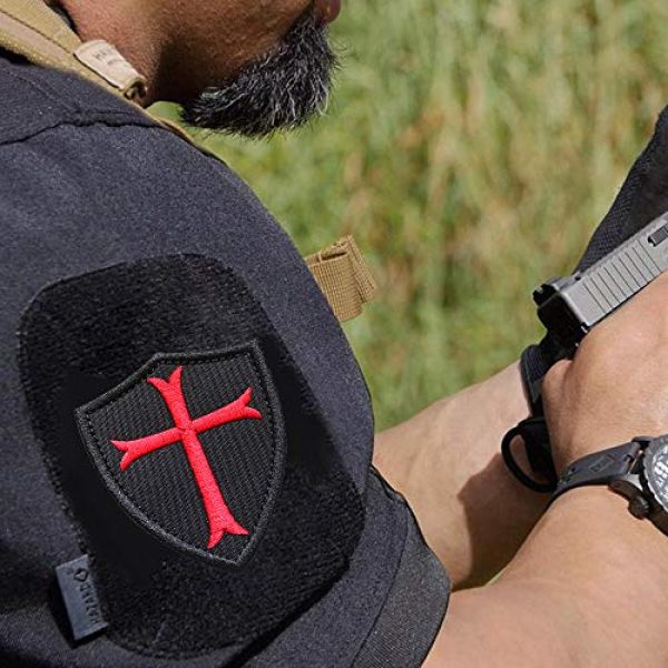 Morton Home Airsoft Morale Patch 2 Morton Home Knights Templar Cross Crusaders Tactical Morale Patch 2.9" x 2.5" Sized (Black)