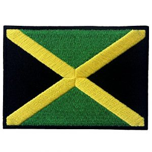EmbTao Airsoft Morale Patch 1 Jamaica Flag Embroidered Emblem Rasta Jamaican Rastafarian National Iron On Sew On Patch