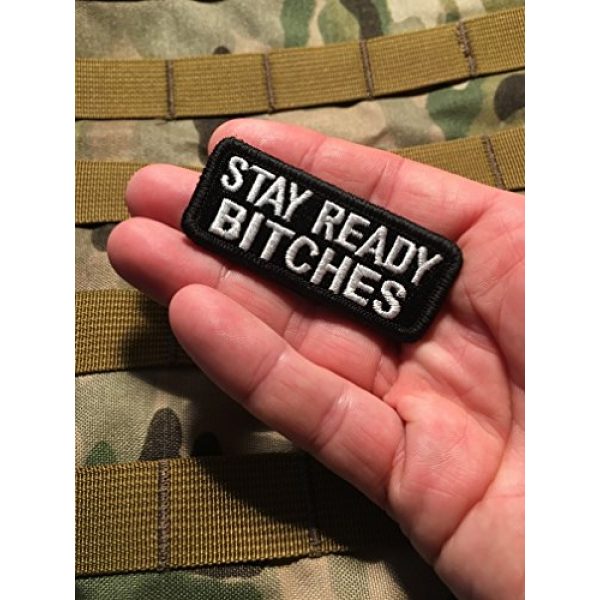 Empire Tactical USA Airsoft Morale Patch 3 The Tactical Black Stay Ready Bitches (hook/loop) Morale Patch