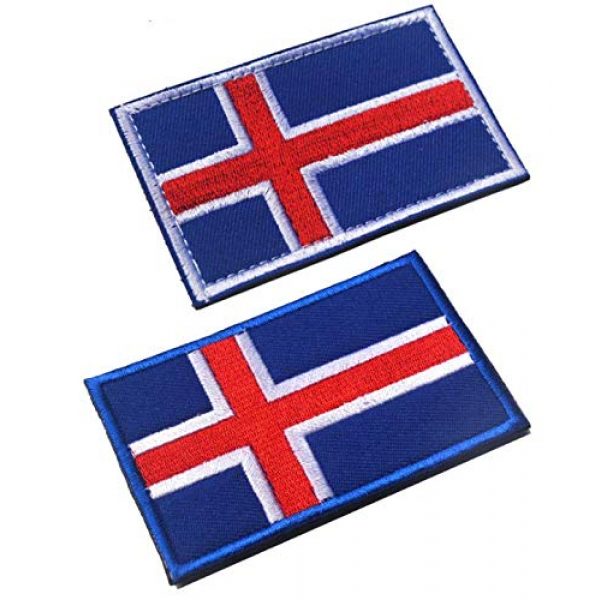Tactical Embroidery Patch Airsoft Morale Patch 1 2pcs Iceland Flag Embroidery Patch Military Tactical Morale Patch Badges Emblem Applique Hook Patches for Clothes Backpack Accessories