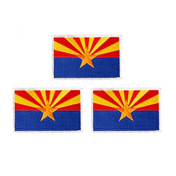 Desert Cactus Airsoft Morale Patch 1 Arizona AZ Flag Patch Bulk 3.5 inch x 2.25 inch State Iron On Sew Embroidered Tactical Backpack Hat Bags Caps Jackets Pants (3-Pack Patch)