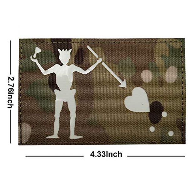 APBVIHL Airsoft Morale Patch 3 Glow Dark Blackbeard Pirate Edward Teach Jolly Roger Patches - DEVGRU US Navy Seals Tactical Morale Military Patch - Hook and Loop Fastener Backing - 4.33 x 2.76 Inch